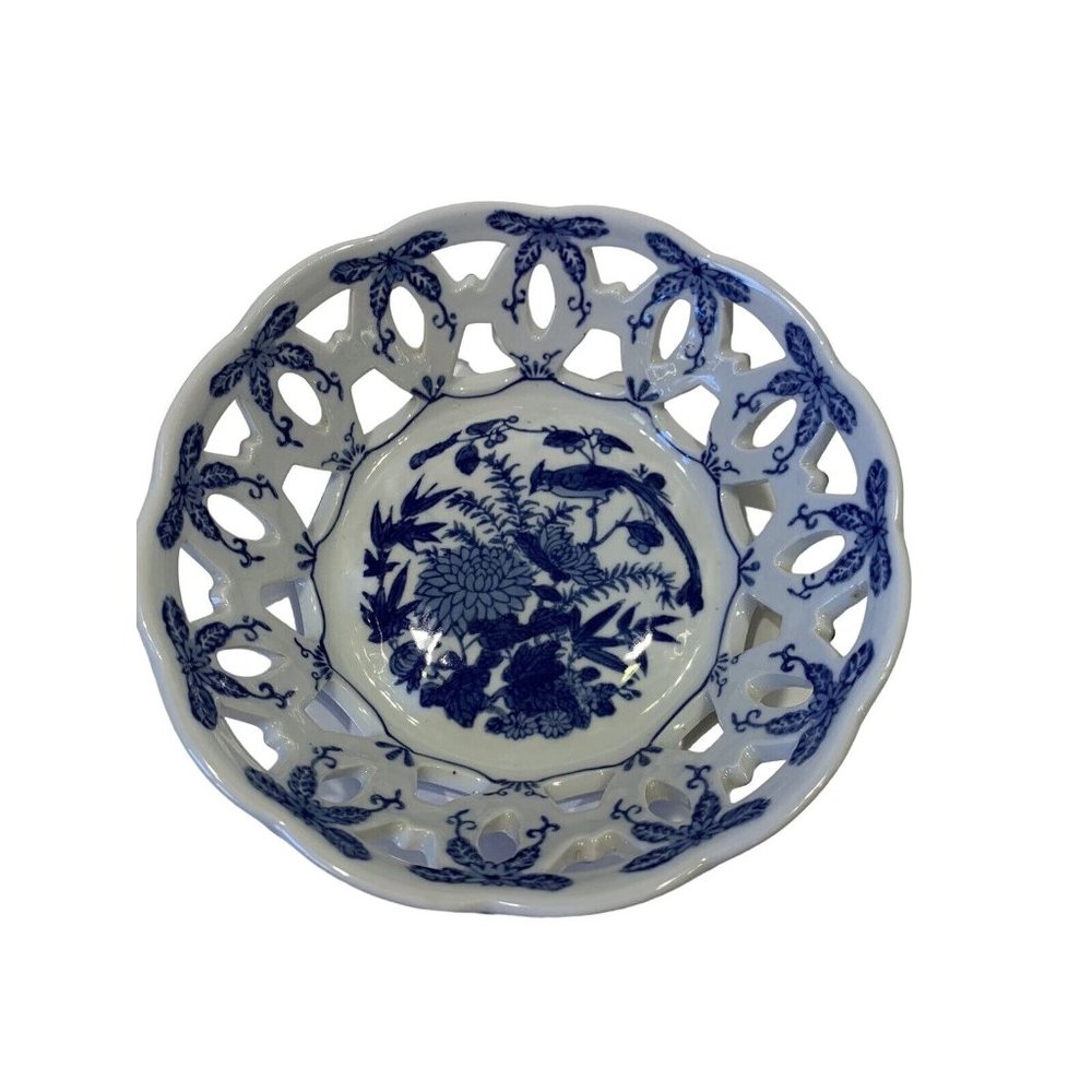 Blue White Bowl Bird Leaves Andrea By Sadek Cutouts Sides